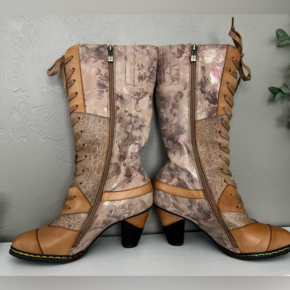 L’Artiste spring step Malagie lace up (and zip) boot neutral color - Picture 2 of 6